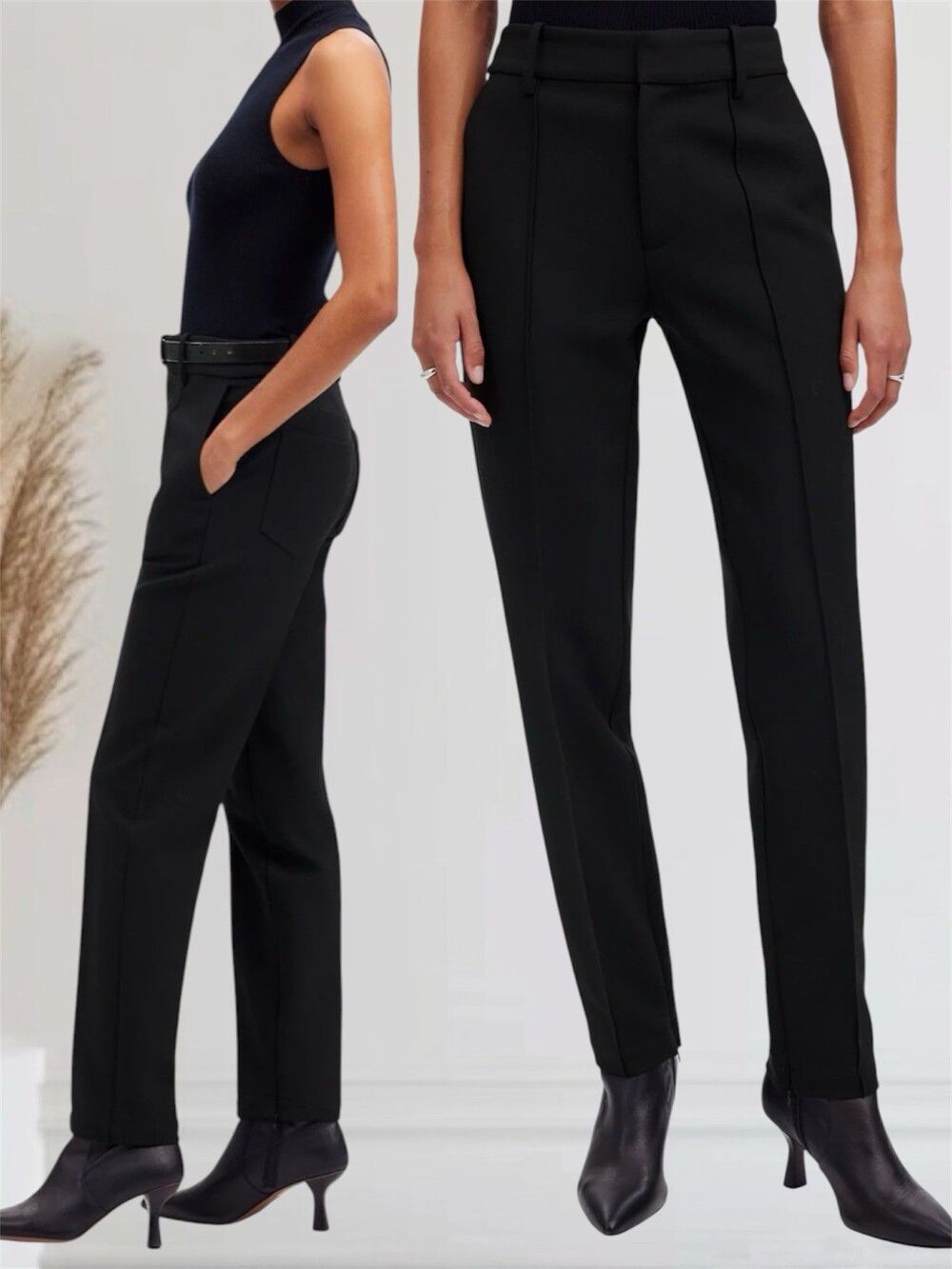 Madewell Mid Rise Slim Ankle Zip Pants Women’s Size 10 Pintuck Comfy Trousers